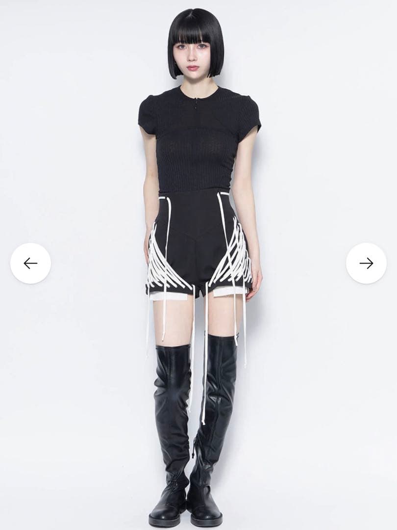 theredthread S lace up shorts black Mサイズ