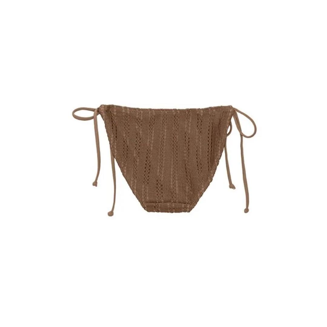 AIRSPACE ナチュラル美胸かぎ編みビキニ　セット　カーキ