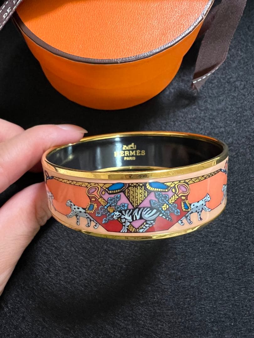 HERMES バングル エマイユGM 七宝焼き ピンク