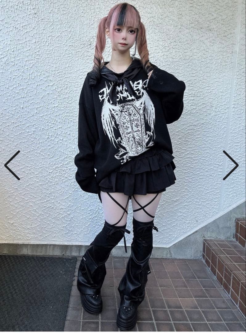 Amilige ハイウエストエンブレムボタン付きフリルパンツ