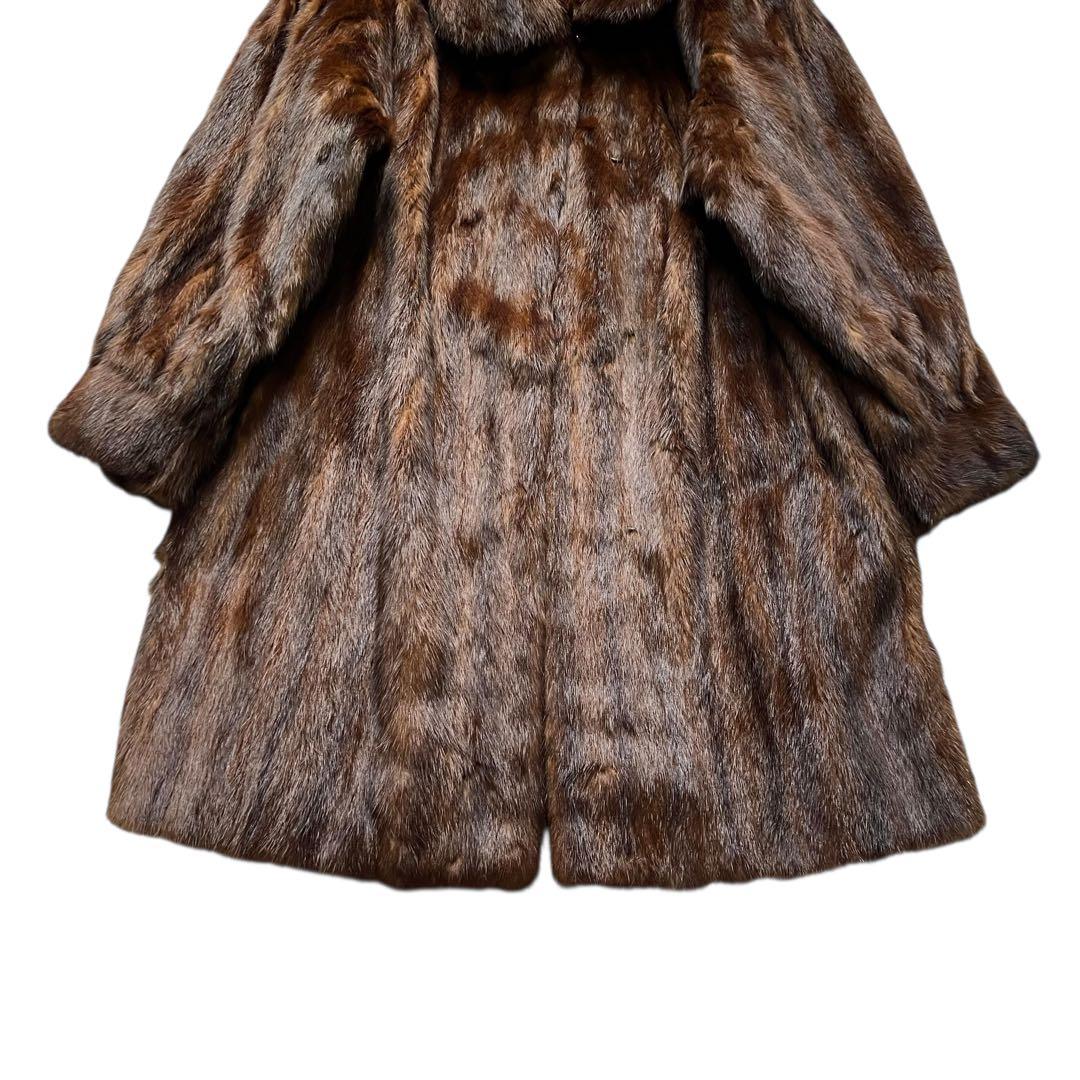 着丈88cm エンバ リアルファー ファーコート 本毛皮 ロング XLサイズ相当