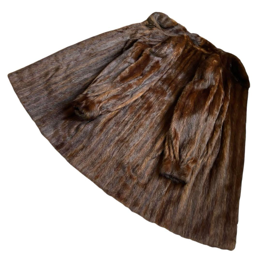 着丈88cm エンバ リアルファー ファーコート 本毛皮 ロング XLサイズ相当