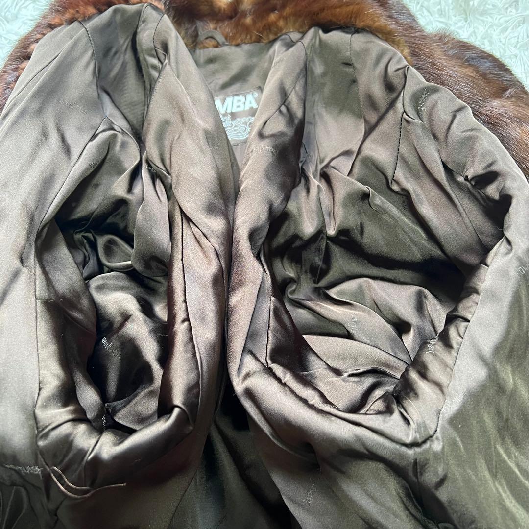 着丈88cm エンバ リアルファー ファーコート 本毛皮 ロング XLサイズ相当