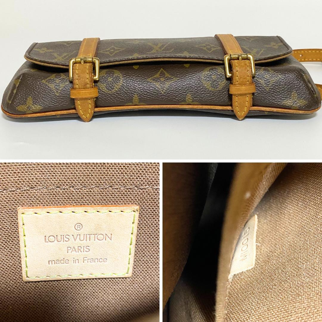 ルイヴィトン M51159 モノグラム ポシェット マレル ウエストバッグ 茶色