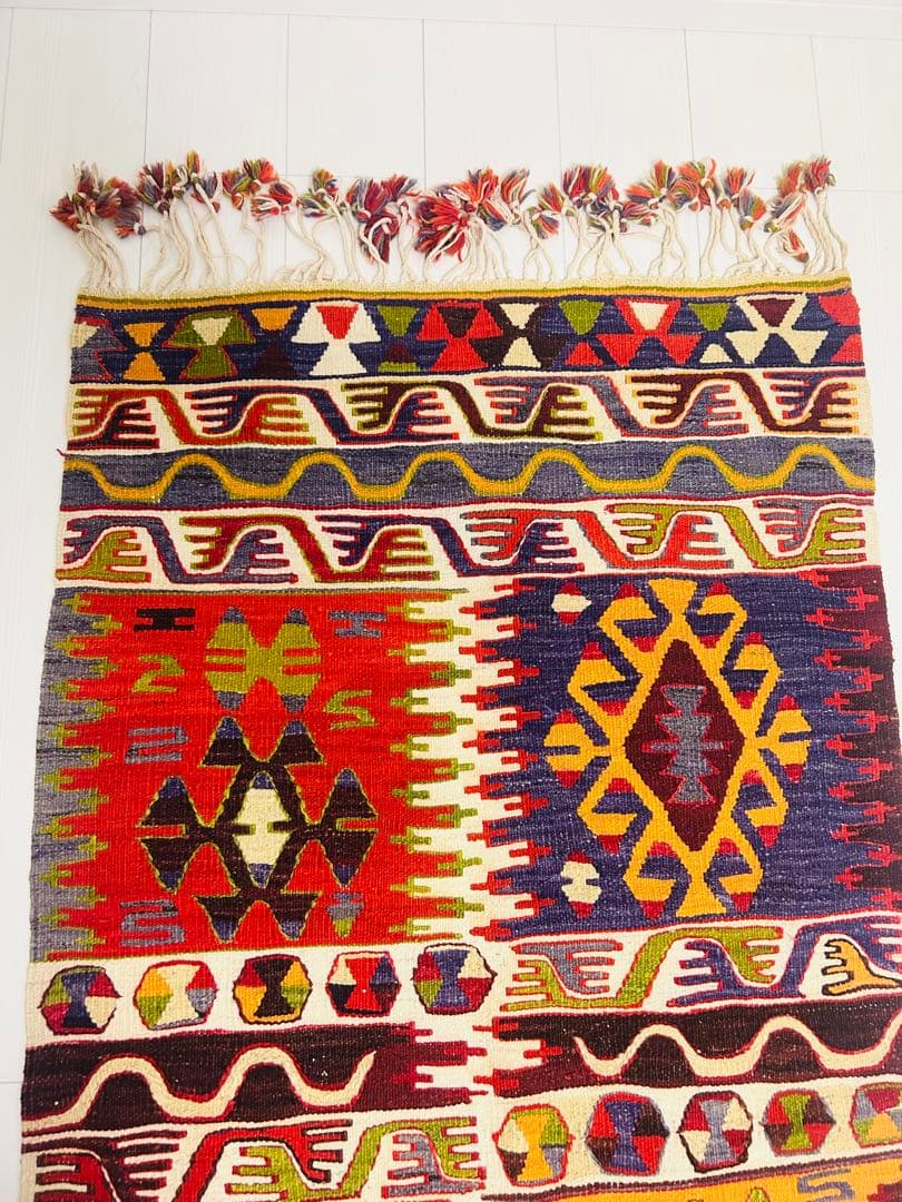 【期間限定値下げ】トルコ 手織りラグ ヴィンテージキリム/オールドキリム