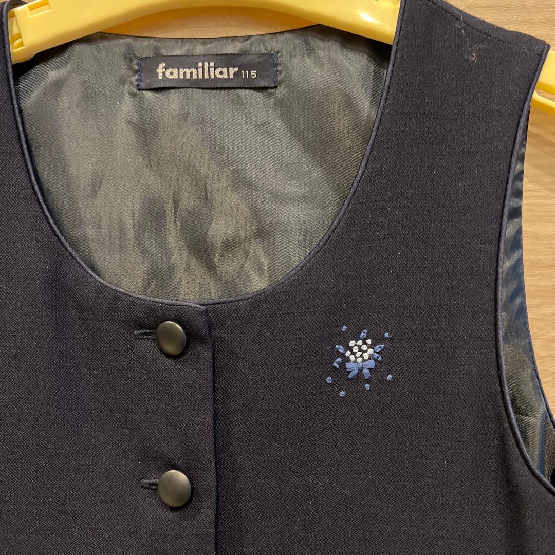 familiar アンサンブル　ワンピース　お受験　紺