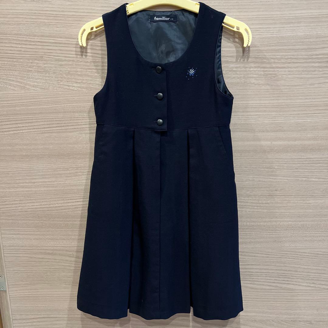 familiar アンサンブル　ワンピース　お受験　紺