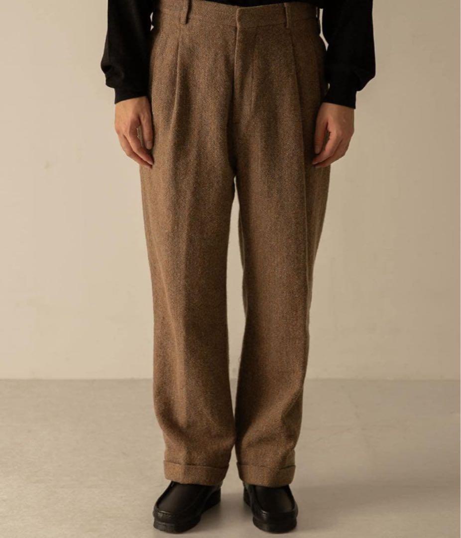 A.PRESSE Tweed Two Tuck Trousers サイズ2