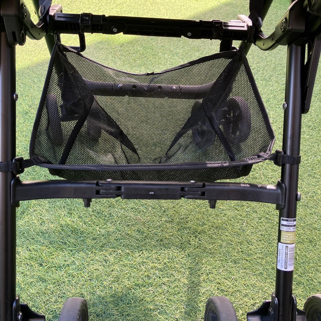 コンビ　コムペット　ミリミリライト　グレー ストライプデザイン ペットカート