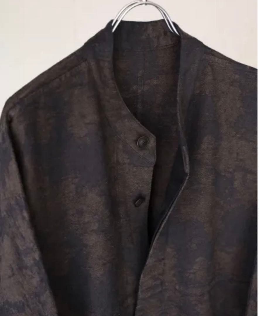 MITTAN　絹綿麻ジャガードジャケット 墨茶