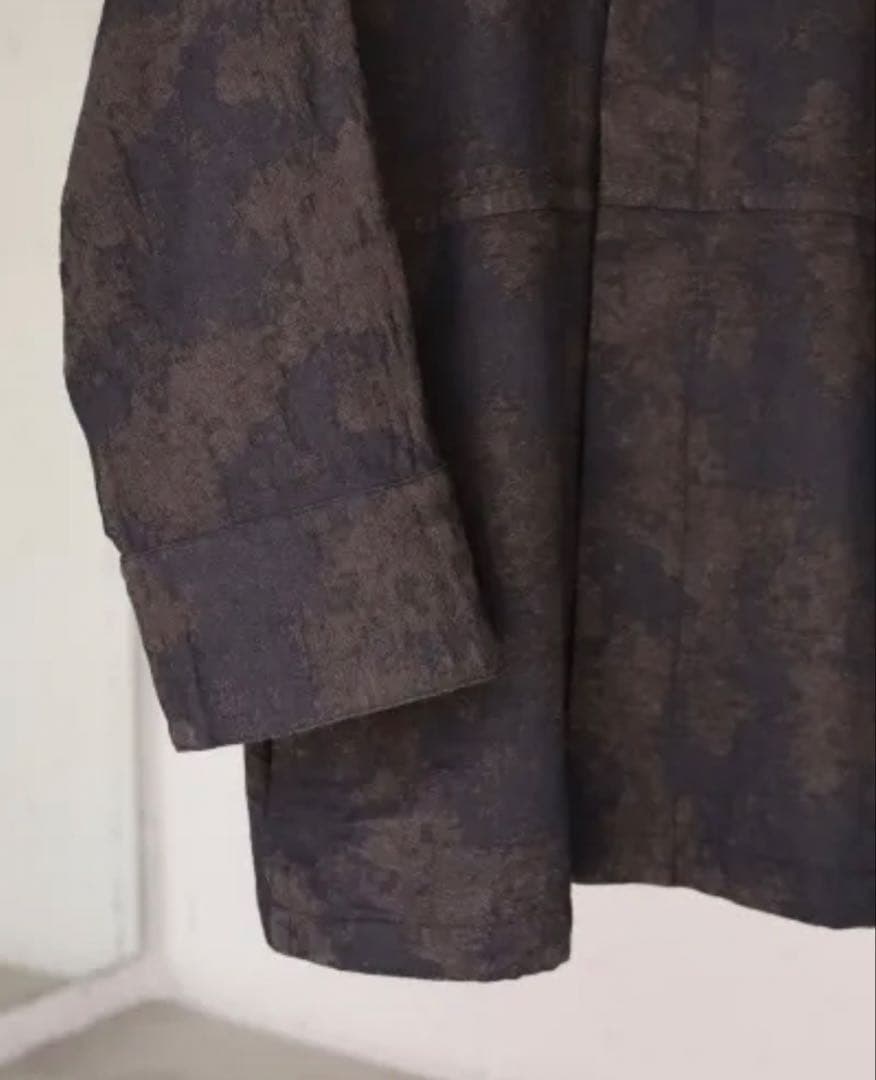 MITTAN　絹綿麻ジャガードジャケット 墨茶