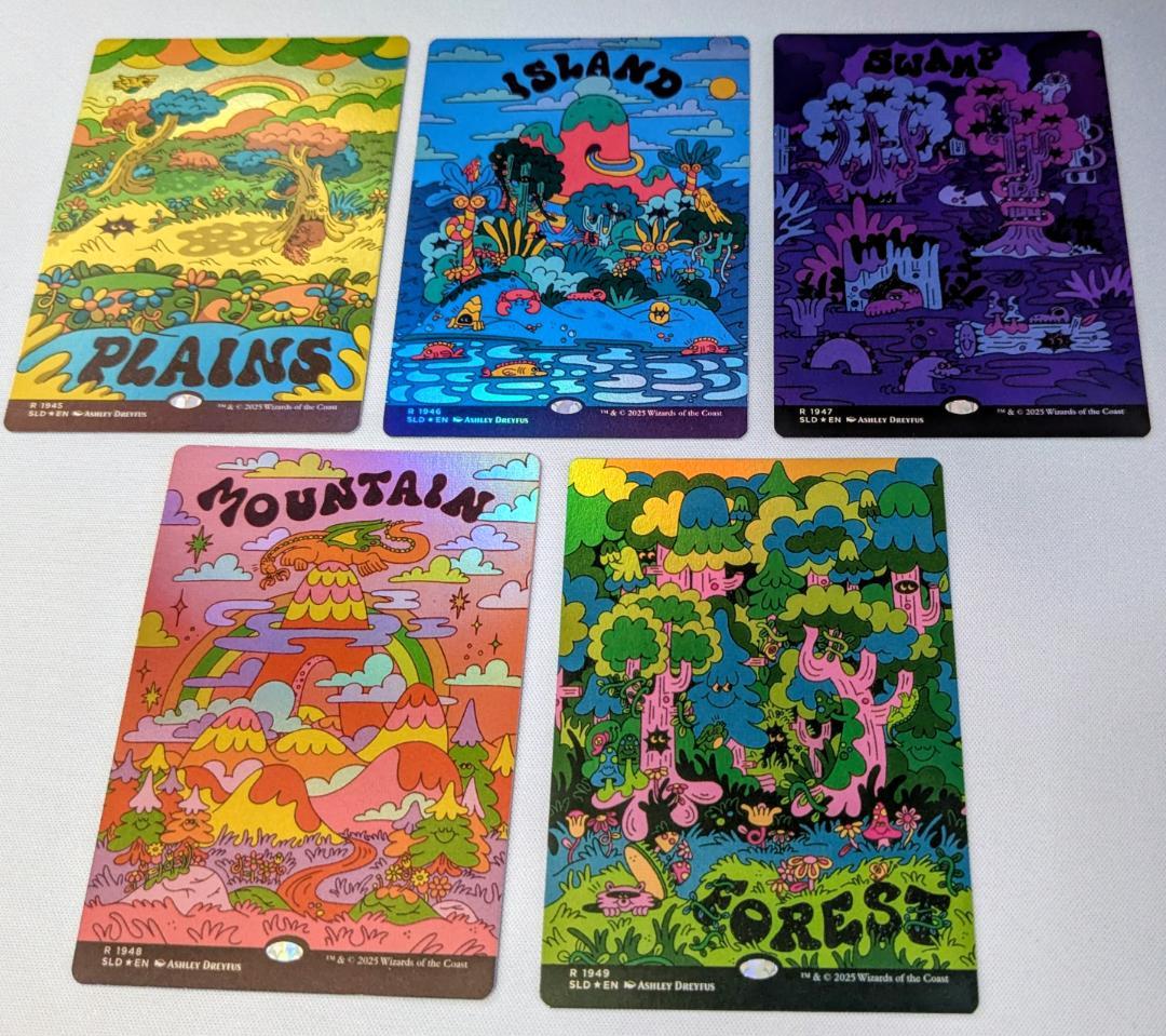 MTG 基本土地 平地/島/沼/山/森 Foil 5枚セット SLD