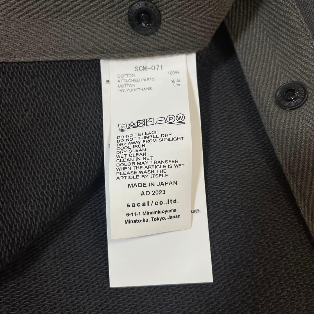 sacai スウェット トレーナー チャコールグレー サイズ2