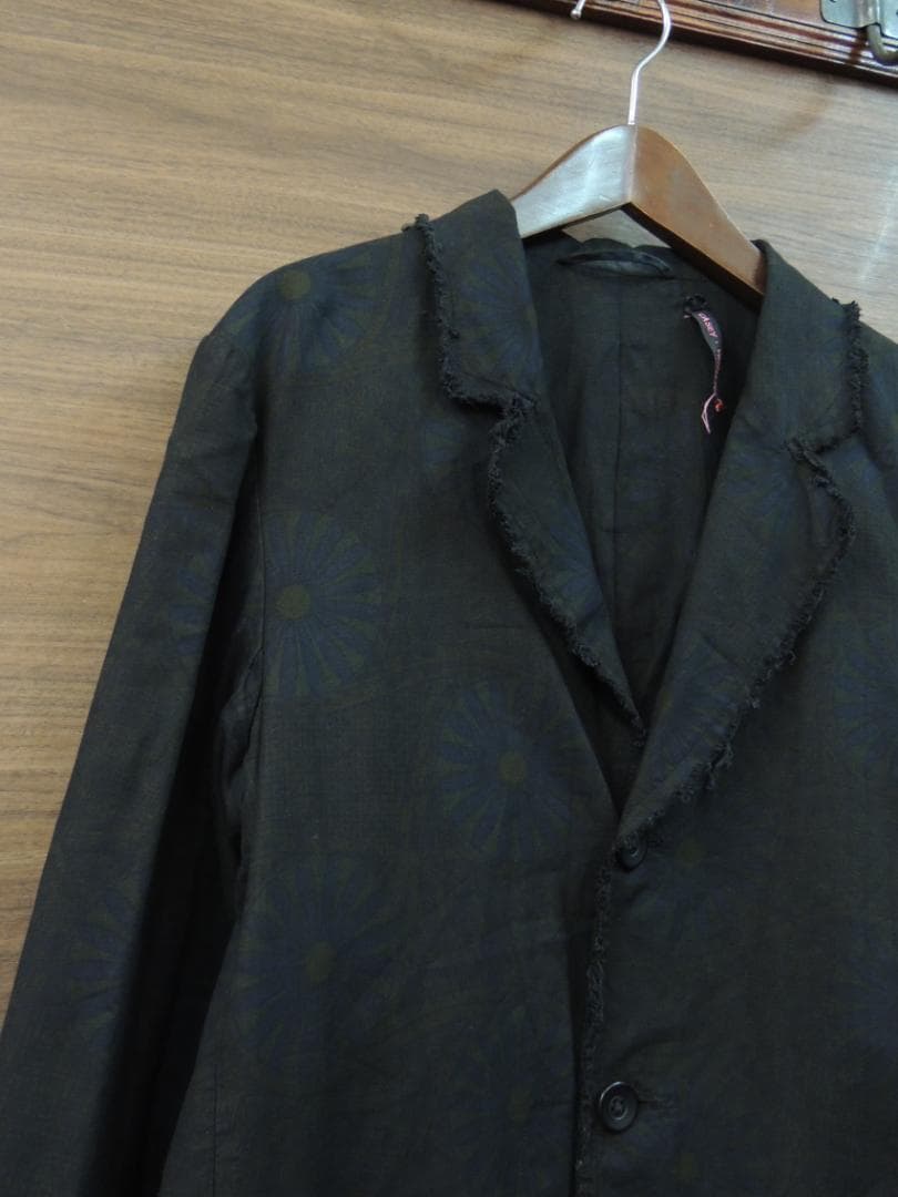 ケイシーヴィダレンク オーバーダイ 製品染め 総柄 2B テーラード ジャケット