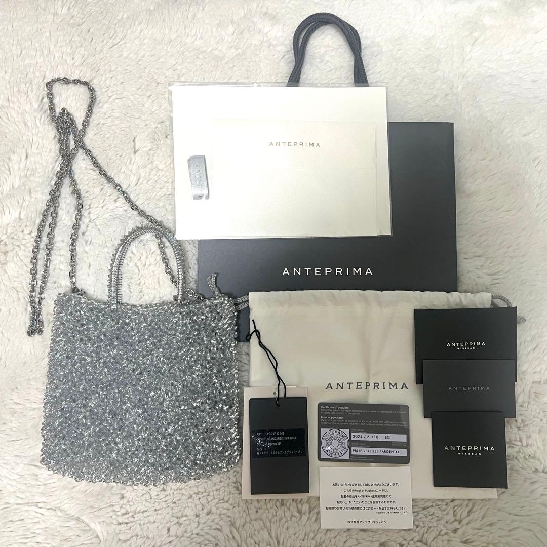 【国内正規品】 ANTEPRIMA ミニアトゥーラ シルバー　インバッグ付き