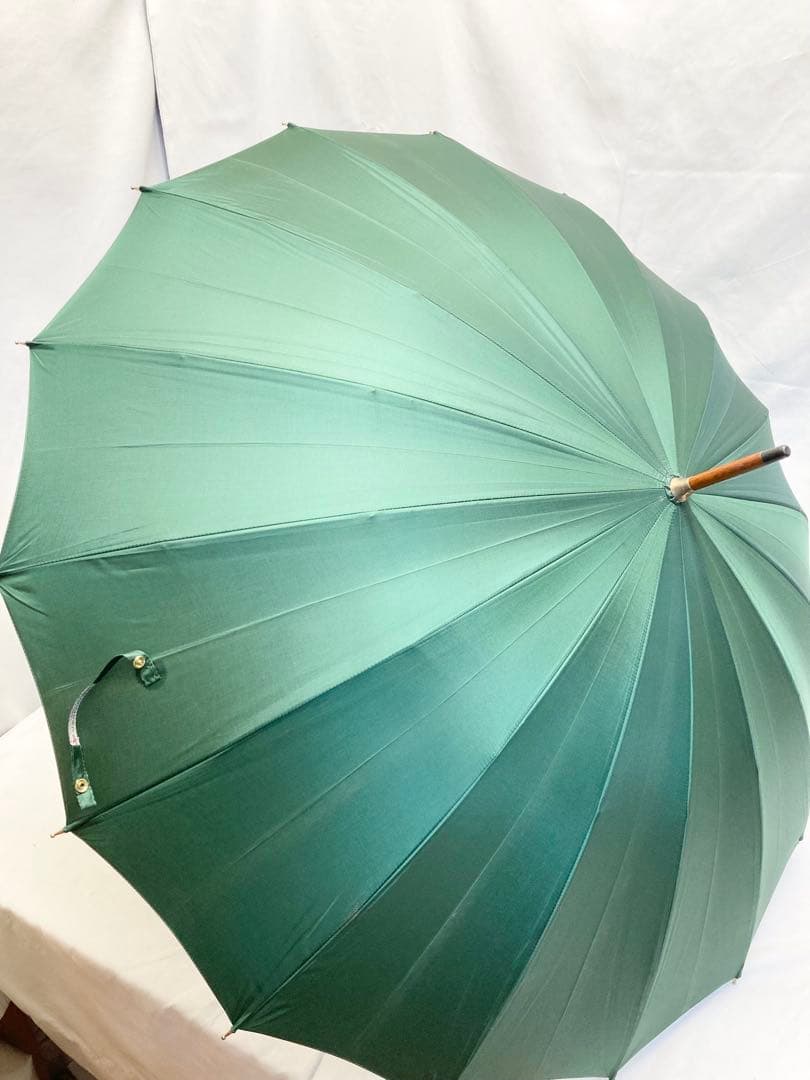 皇室御用達　前原光栄商店　16本骨　長傘　緑