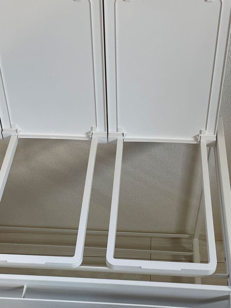 tower 山崎実業 3分別 ゴミ箱 ホワイト 45L 蓋付/目隠し・袋留め付