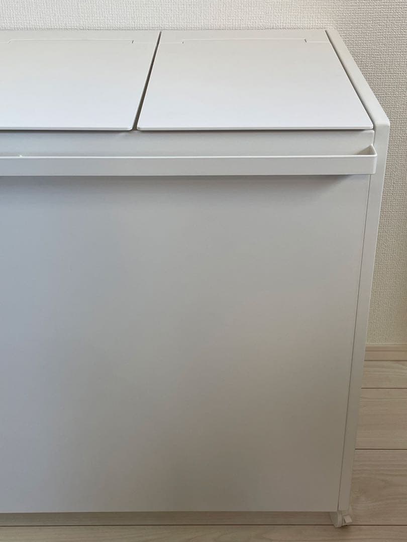 tower 山崎実業 3分別 ゴミ箱 ホワイト 45L 蓋付/目隠し・袋留め付