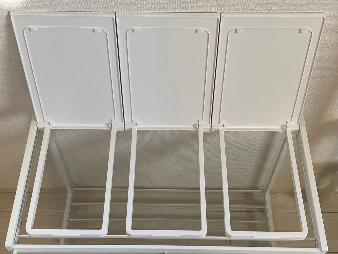 tower 山崎実業 3分別 ゴミ箱 ホワイト 45L 蓋付/目隠し・袋留め付