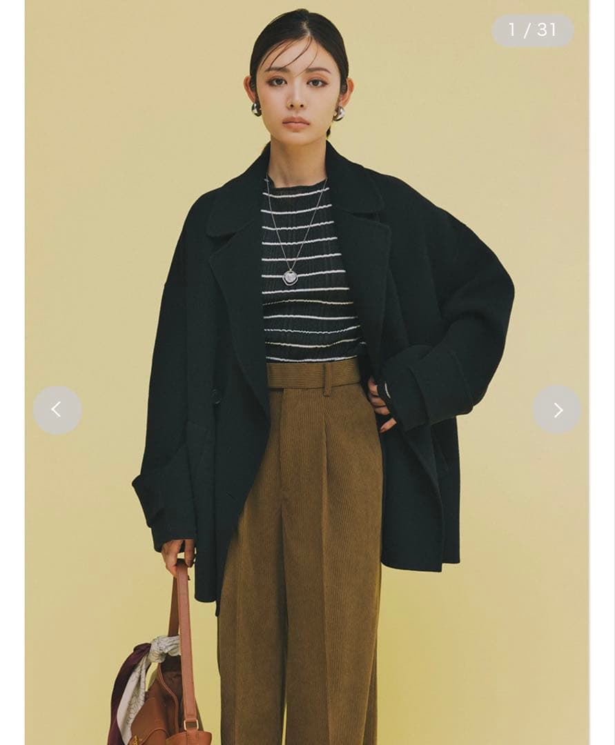 今季 Mila Owen ウールコクーンシルエットピーコート