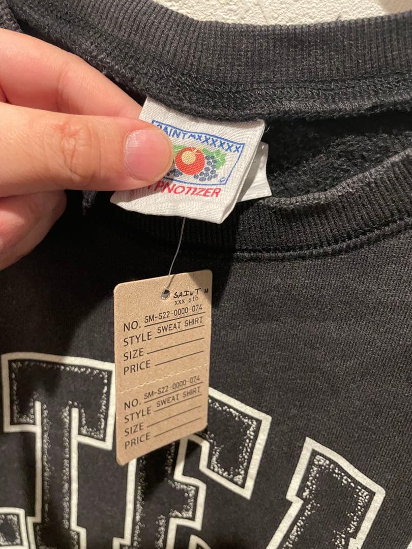 【永瀬廉さん着用】SAINT M×××××ブラック スウェット トレーナー　XL