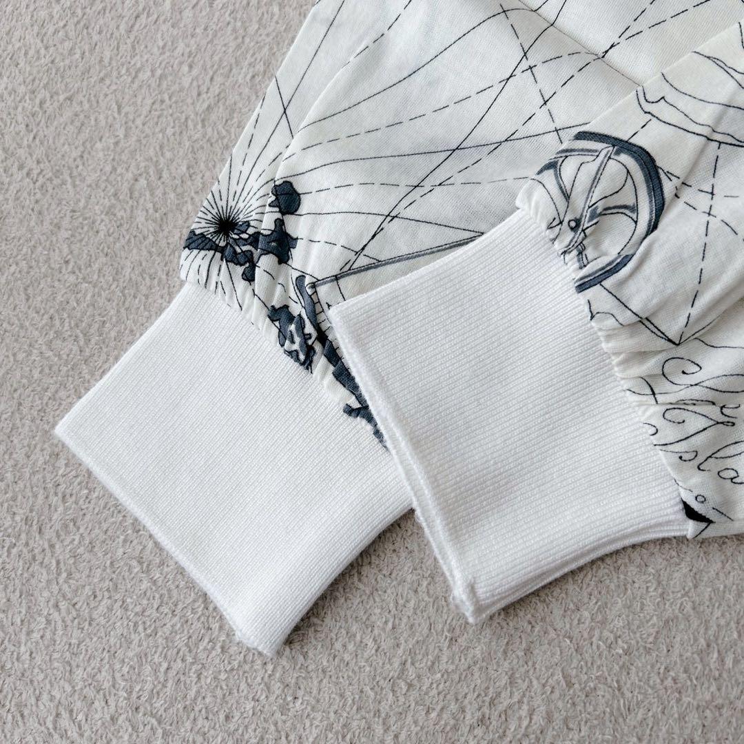 希少✨LEONARD レオナール　地図柄　長袖　トップス　白　洗える◎ L