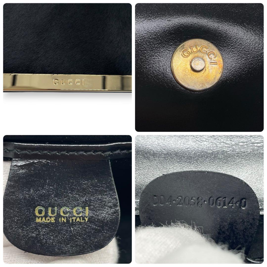 GUCCI グッチ ヴィンテージ クラッチバッグ ハラコ 黒