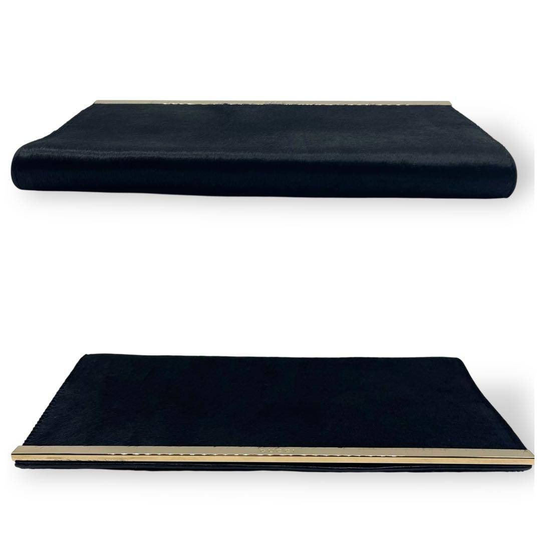 GUCCI グッチ ヴィンテージ クラッチバッグ ハラコ 黒