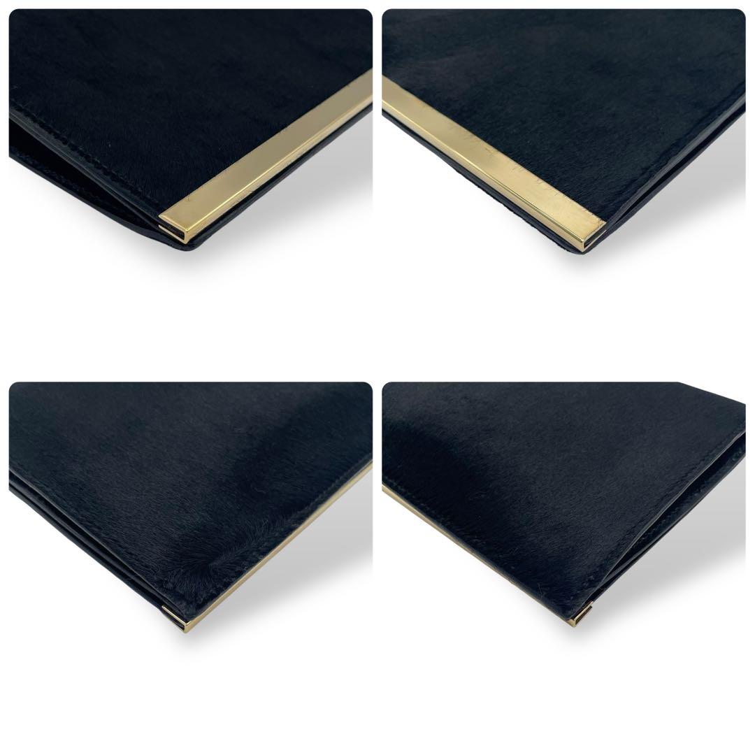 GUCCI グッチ ヴィンテージ クラッチバッグ ハラコ 黒