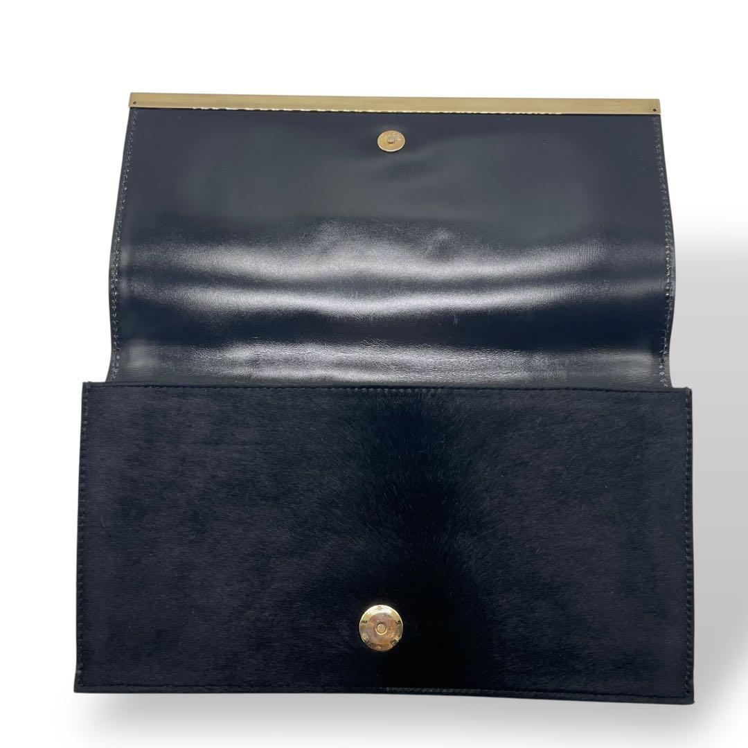 GUCCI グッチ ヴィンテージ クラッチバッグ ハラコ 黒