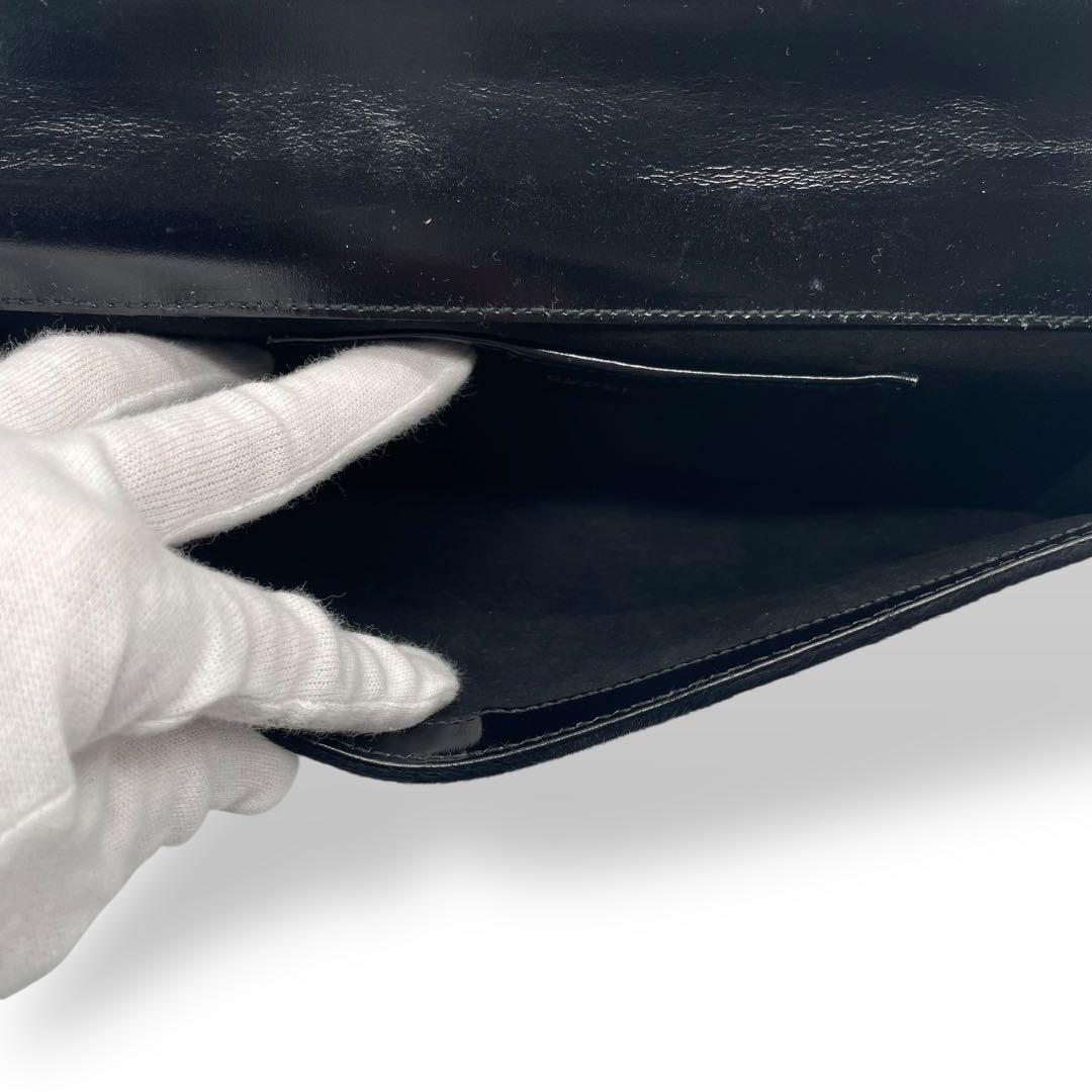 GUCCI グッチ ヴィンテージ クラッチバッグ ハラコ 黒