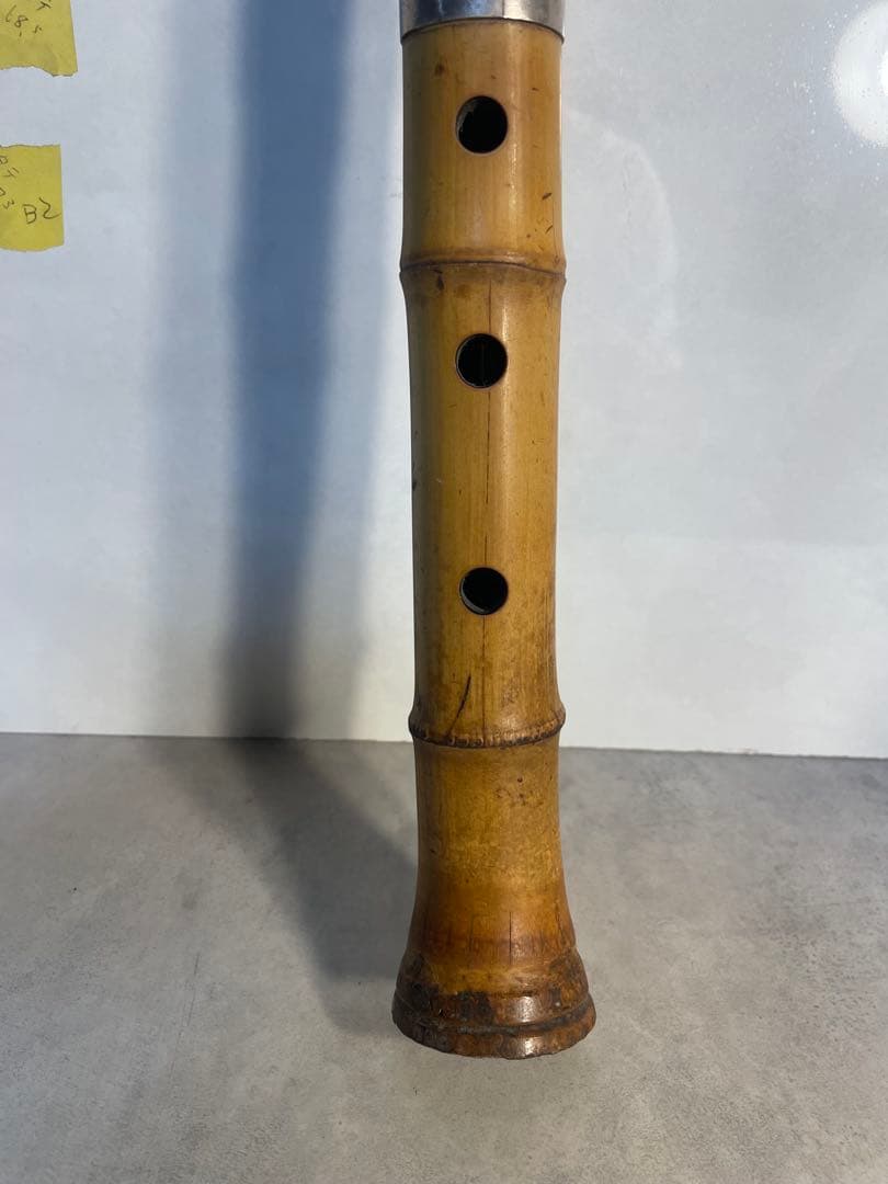 尺八 琴古流 竹治 在銘 1尺8寸管 銀巻 中継ぎ 緩みなし 音出し確認済み