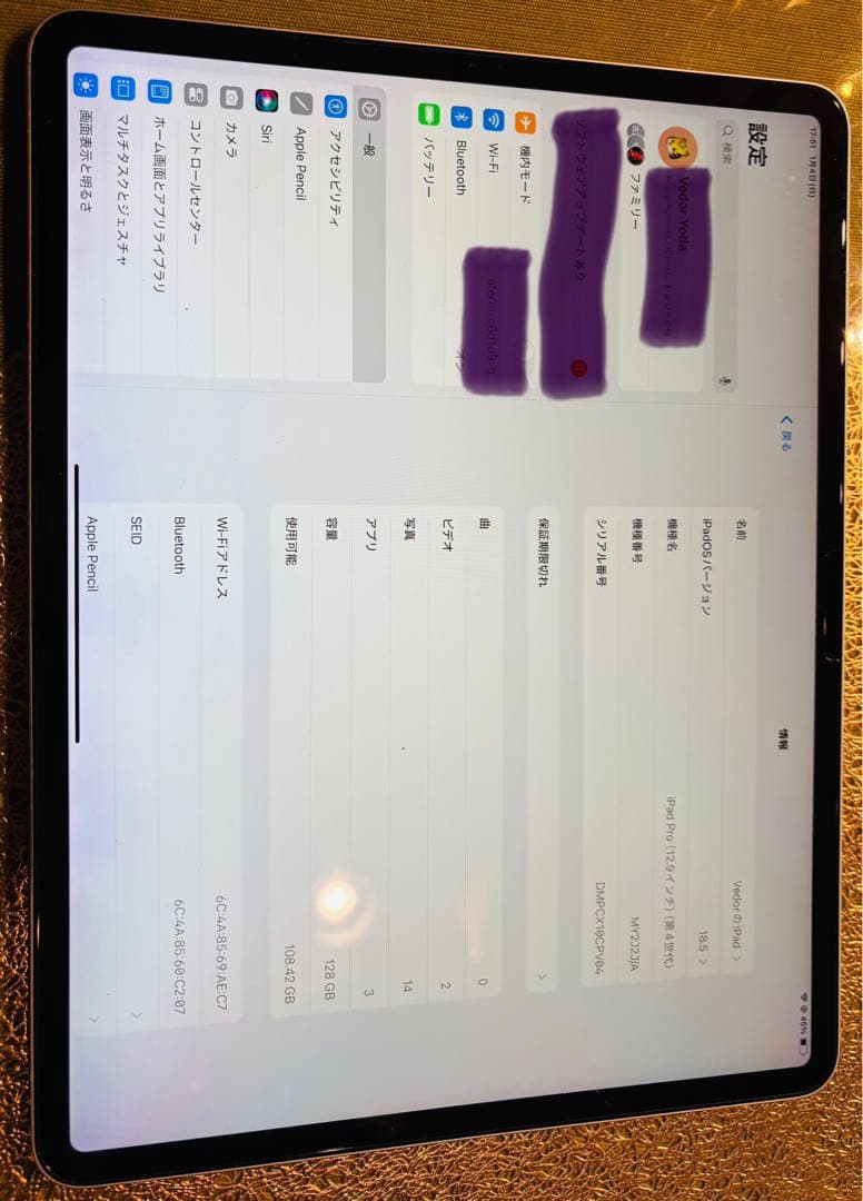 12.9 iPad Pro（第4世代） + Apple Pencil + ケース