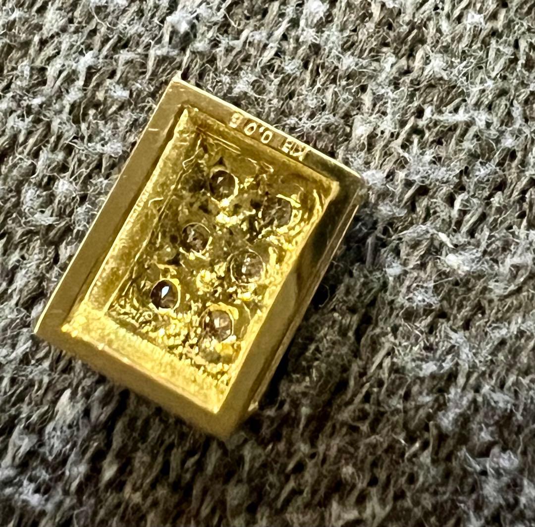 【値下げ】18金BOXダイヤペンダントタップ　ユニセックス　大セール❣️