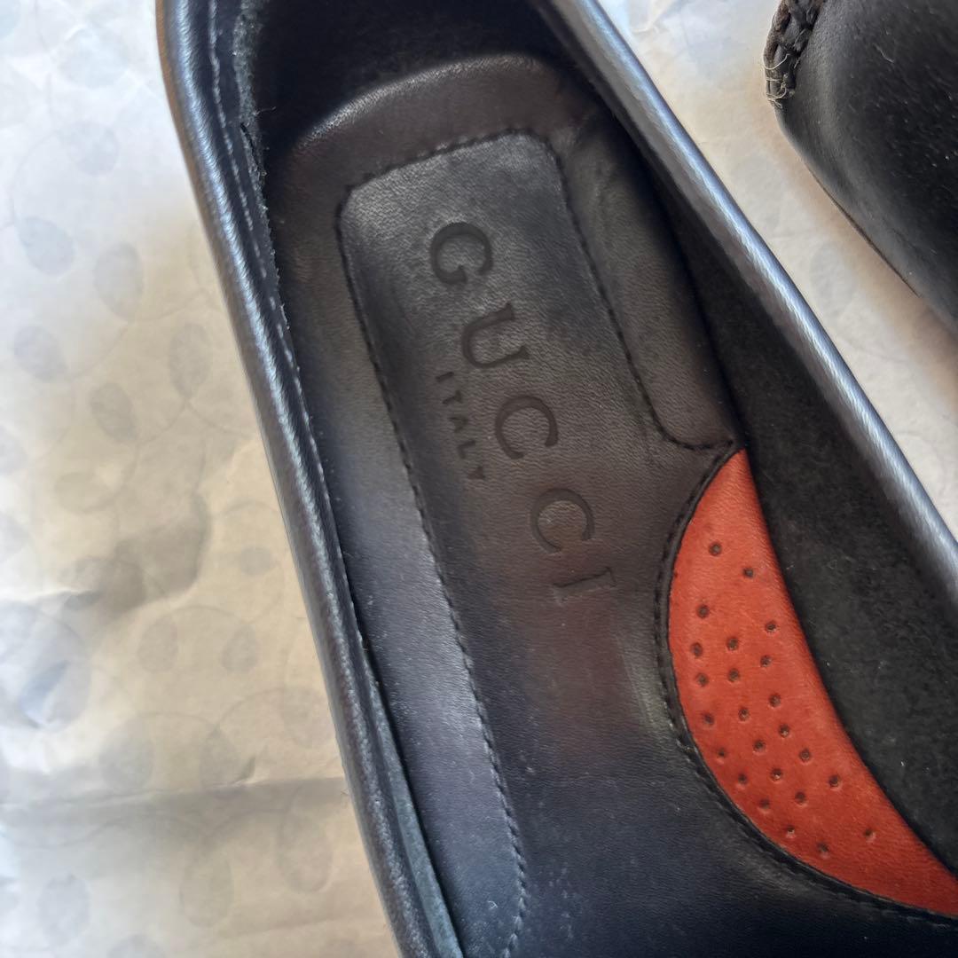 GUCCI ブラックレザー　ドライビングシューズ
