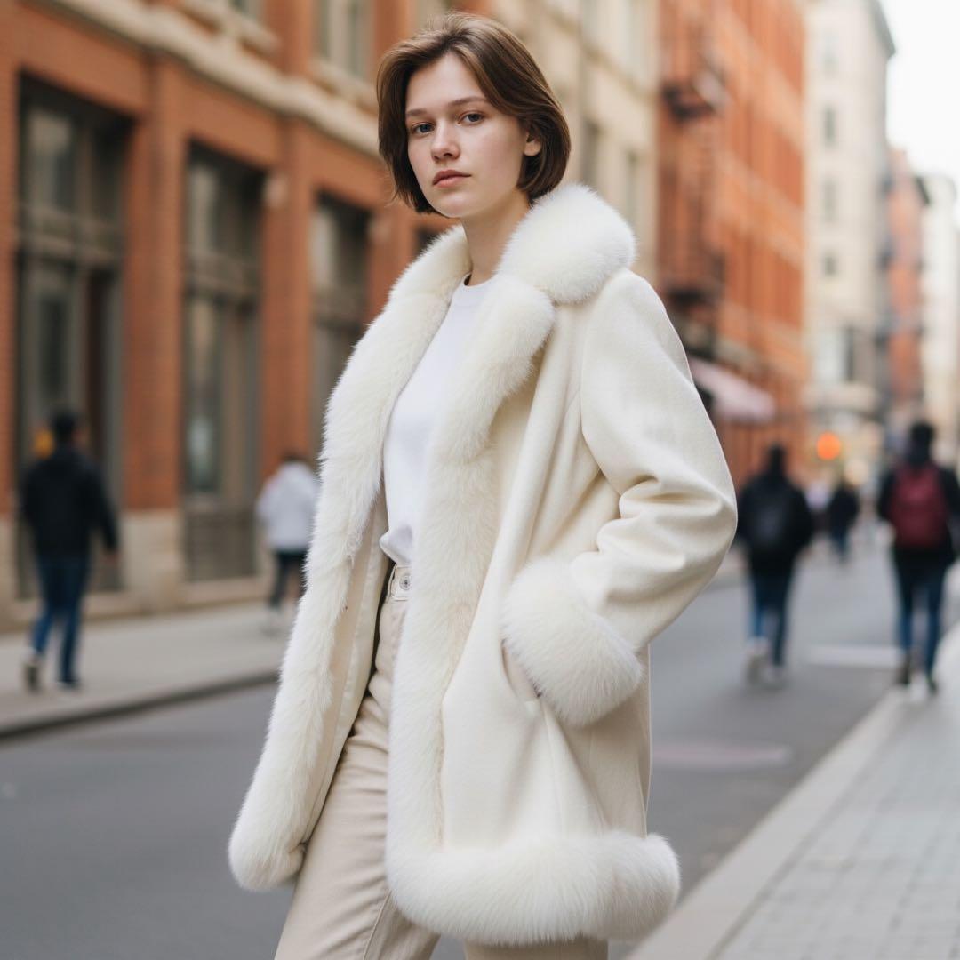 Marvin Richards ビンテージホワイトフォックスファーロングコート