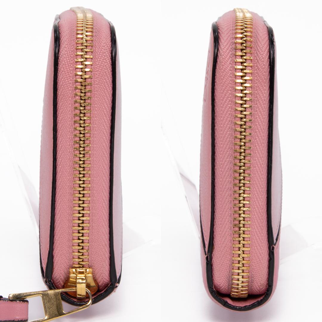 本物 ロエベ 長財布 ファスナー レディース パズル ピンク アナグラム ロゴ