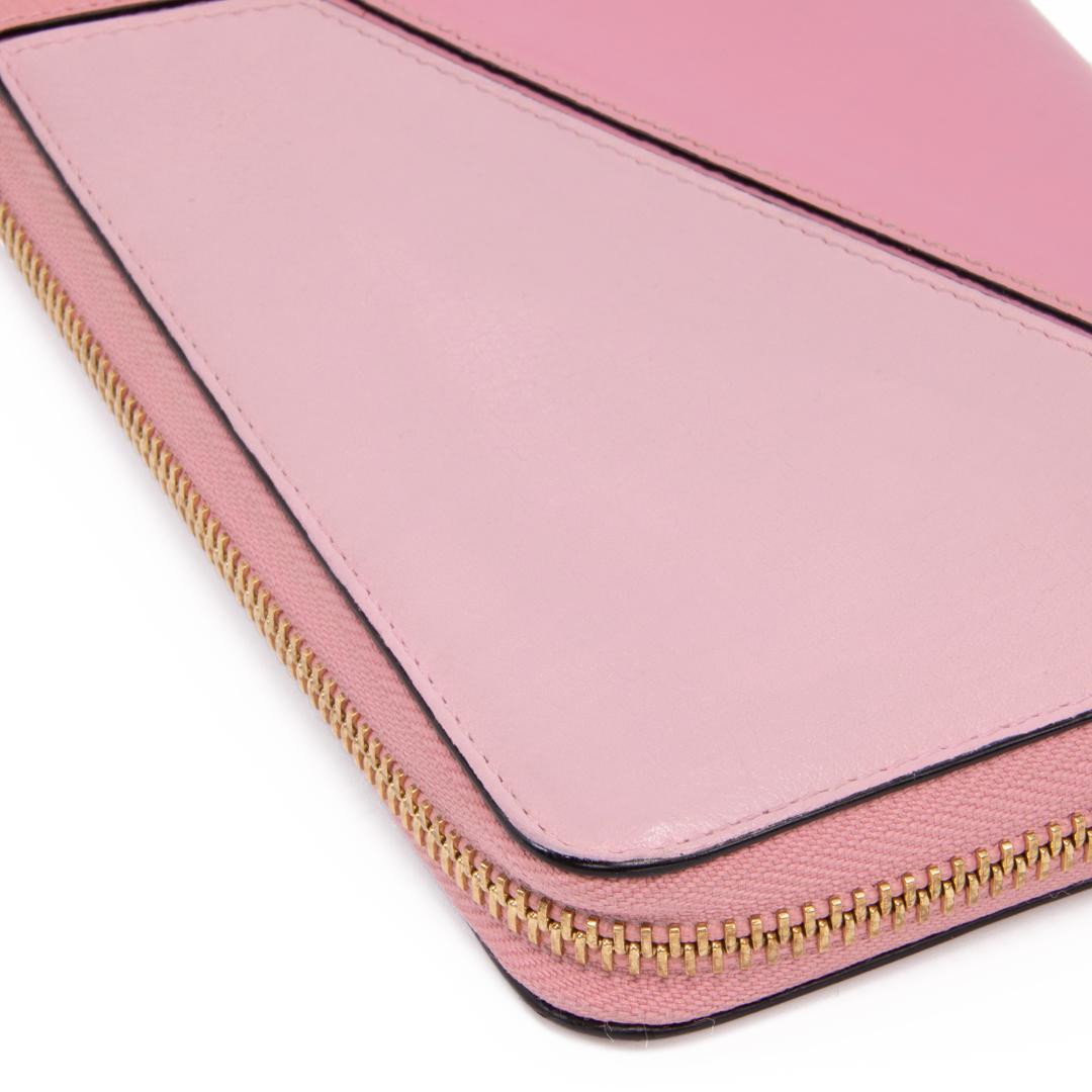 本物 ロエベ 長財布 ファスナー レディース パズル ピンク アナグラム ロゴ