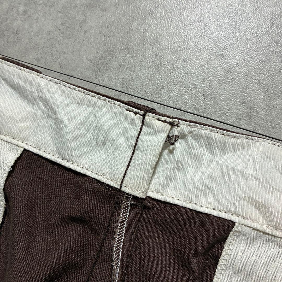 USA製90s Dickiesディッキーズ ワークパンツ茶ブラウン圧縮タグW36
