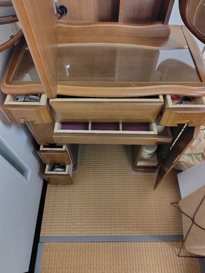 木製三面鏡ドレッサー