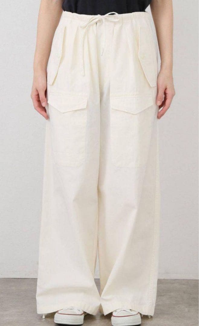 ティッカ　カーゴパンツ　ホワイト　コットン　ワイドパンツ