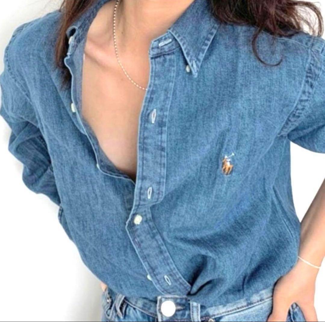 【未使用級✨】ポロラルフローレン即完売ダンガリーシャツデニムシャツマルチポニー