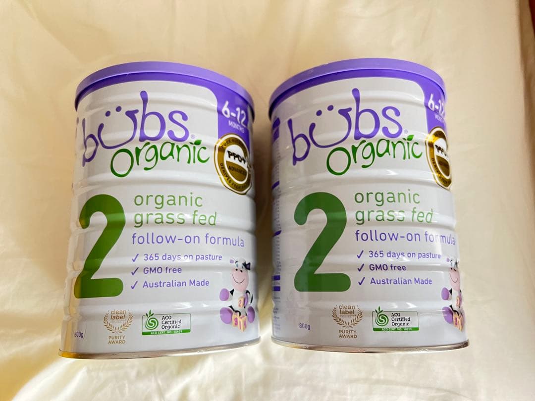 【2缶】Bub バブズ　オーガニック 粉ミルク ステップ2（6ヶ月〜12カ月)