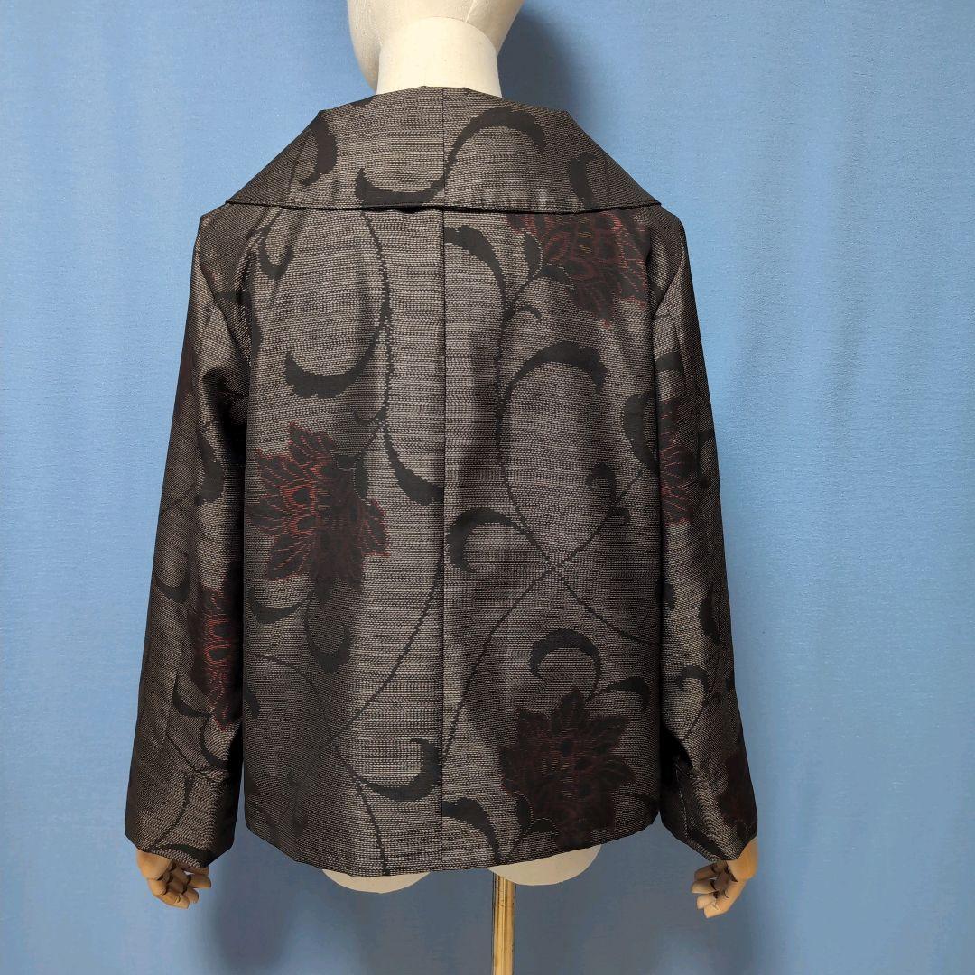 着物リメイク　大島紬　ショールカラージャケット　L〜XL