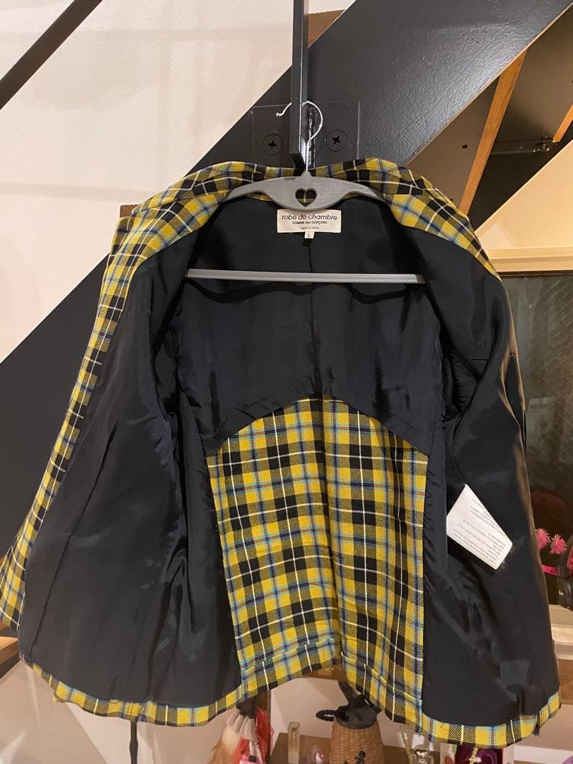 コムデギャルソン AD2002 チェックジャケット　9部丈