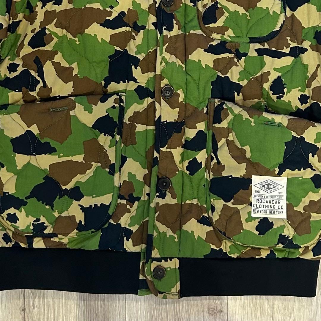 【美品】ROCA WEAR ロカウェア キルティングジャケット カモ 迷彩