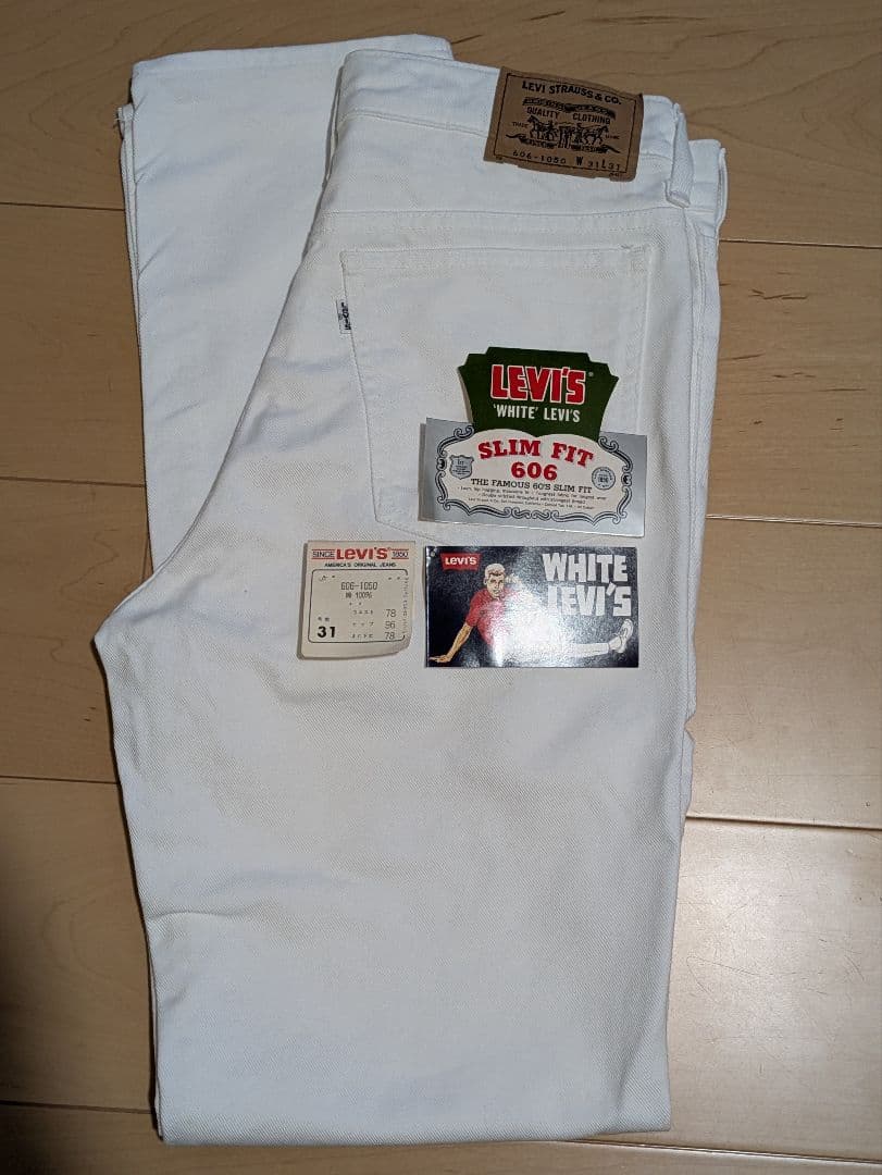 80s リーバイス　606 ホワイトデニム　ホワイトリーバイス　W31