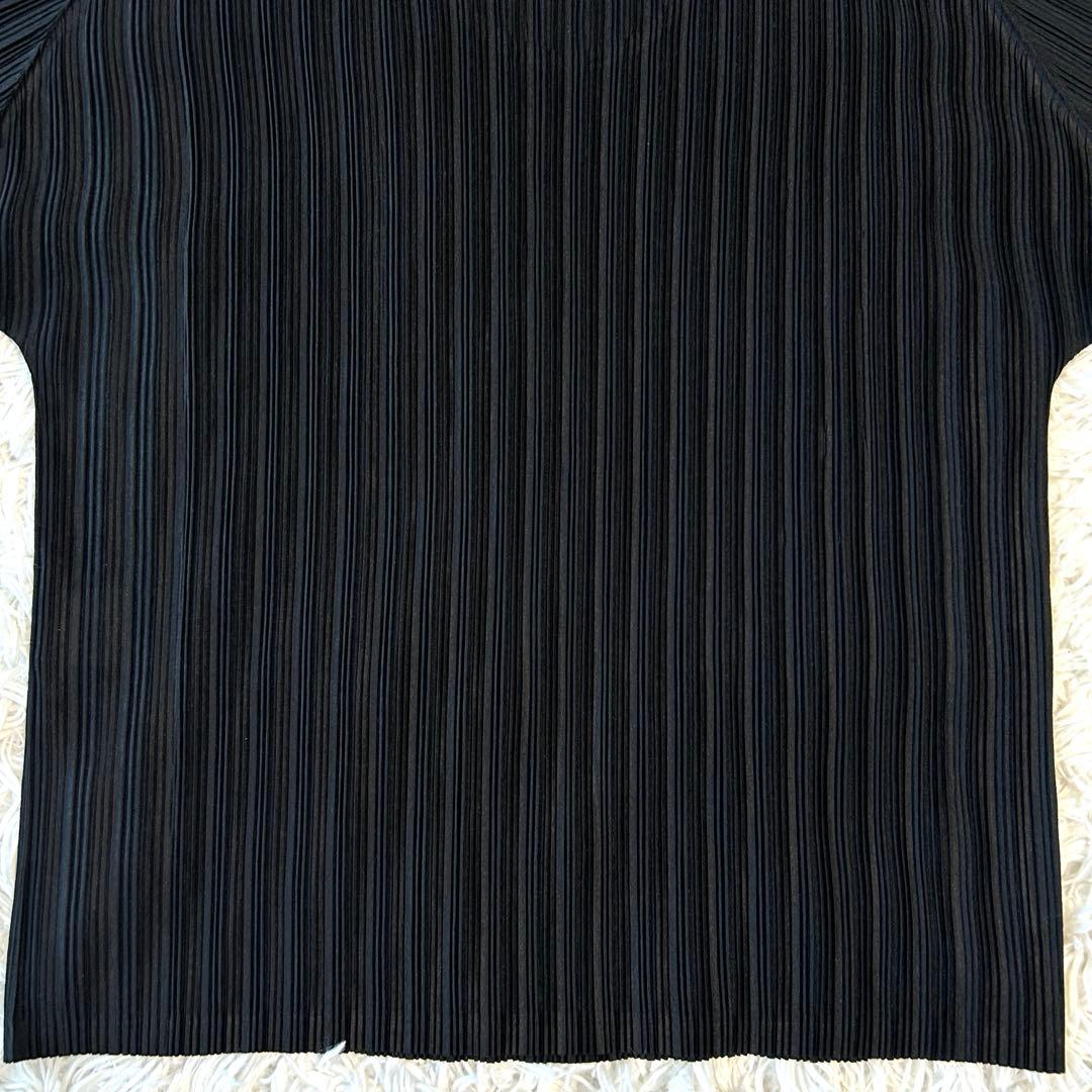 プリーツプリーズ 長袖カットソー クルーネック ブラック イッセイミヤケ