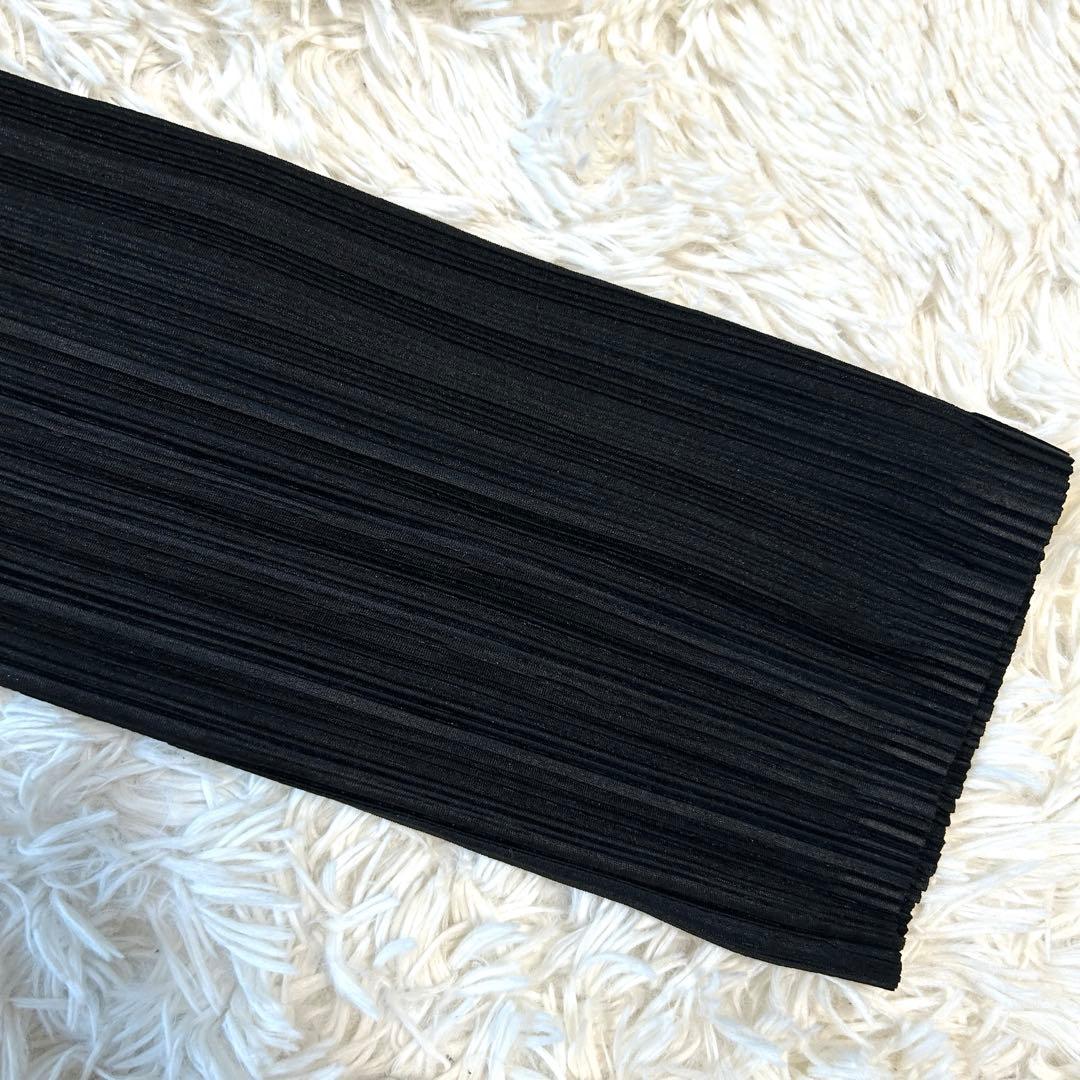 プリーツプリーズ 長袖カットソー クルーネック ブラック イッセイミヤケ