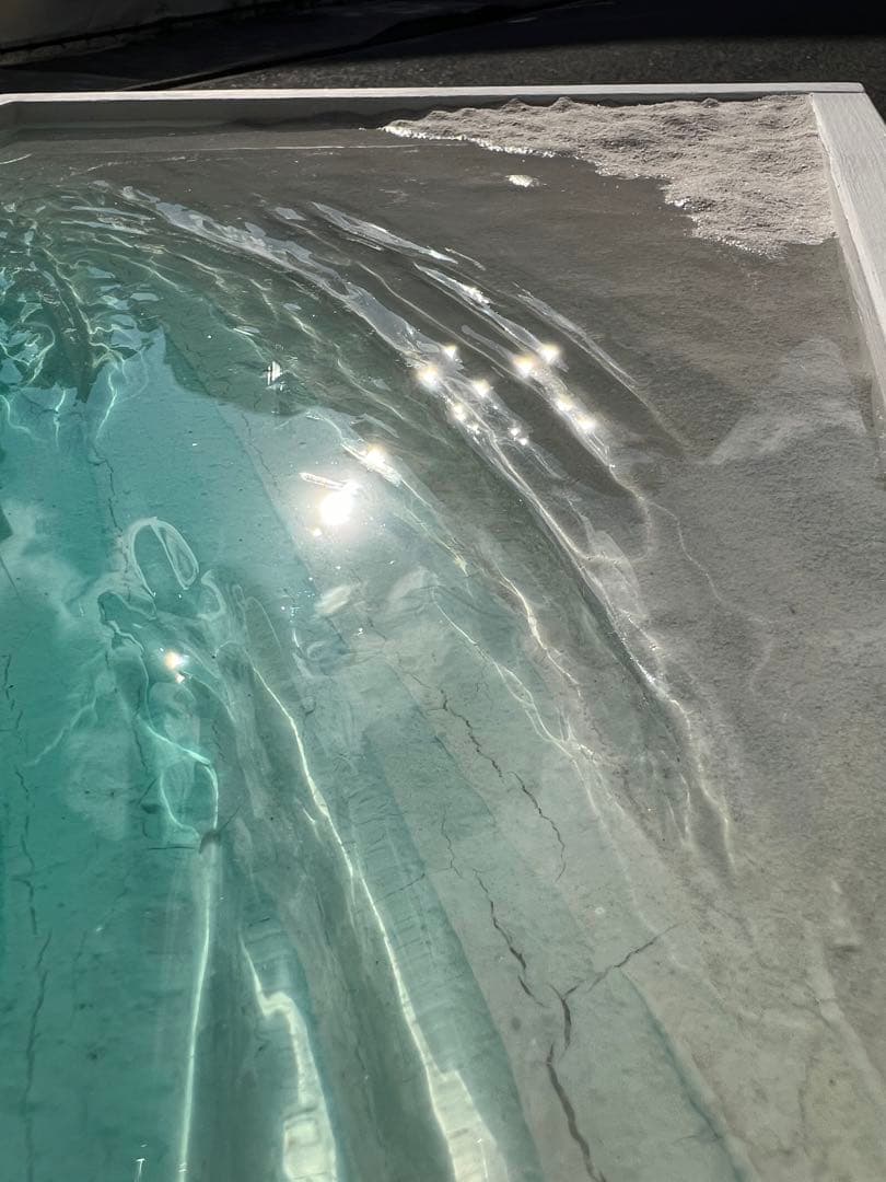 【レジンアート】特大パネル／モルディブ／60cm × 30cm ／波紋アート